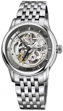 Buy this new Oris Artelier Translucent Skeleton 01 734 7684 4051-07 8 21 77 mens watch for the discount price of £1,436.00. UK Retailer.